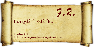 Forgó Réka névjegykártya