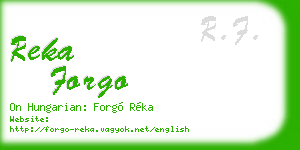 reka forgo business card